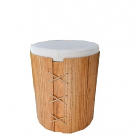 PUFF GOLD LUXO,MADEIRA   LUZ DECOR