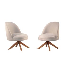POLTRONA LILLI BASE GIRATORIA LINHO CRU DUE DECOR