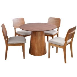 MESA DE JANTAR CONE COM QUATRO CADEIRAS ZOE LUKA DECOR