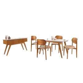 MESA AMSTERDA COM QUATRO CADEIRAS JADE  APARADOR MOSCOU