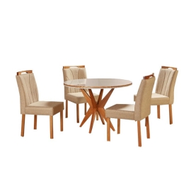 MESA FLORIDA COM QUATRO CADEIRAS MANUELA