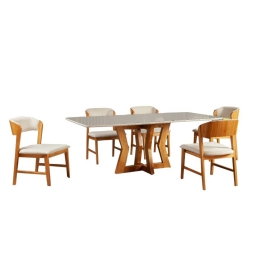 MESA RARUS COM SEIS CADEIRAS MANU 01