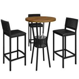 CONJUNTO BISTRO BAR COM TRES BANQUETAS MADRI