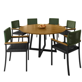 MESA COLISEU TAMPO LAMINADO COM CADEIRAS MADRI BRACO