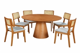 MESA CONE COM SEIS CADEIRAS ALICE
