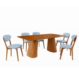 MESA DE JANTAR MOSCOU COM SEIS CADEIRAS MANU 17