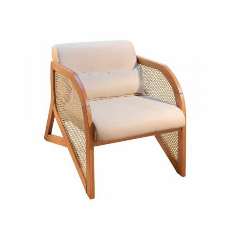 Poltrona Argo com Rattan - Decorativa - Dakaza 