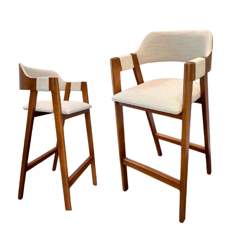 Bistr mesa alta Alana com duas banquetas Helena - Ex Decor