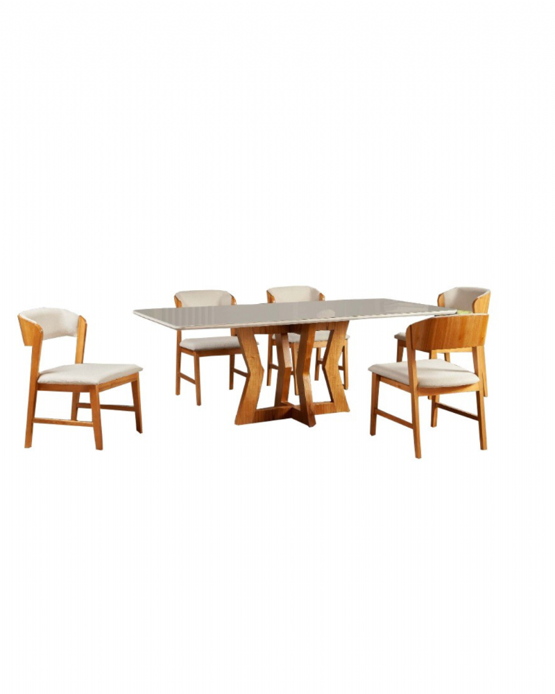 Mesa Rarus com seis cadeiras Manu 01