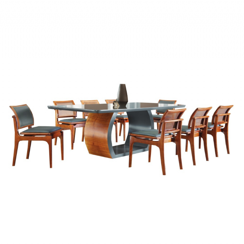 Mesa De Jantar Zeus Com Oito Cadeiras Apolo - Mobiliare
