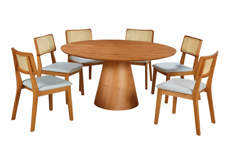 Mesa Cone com seis cadeiras Alice 