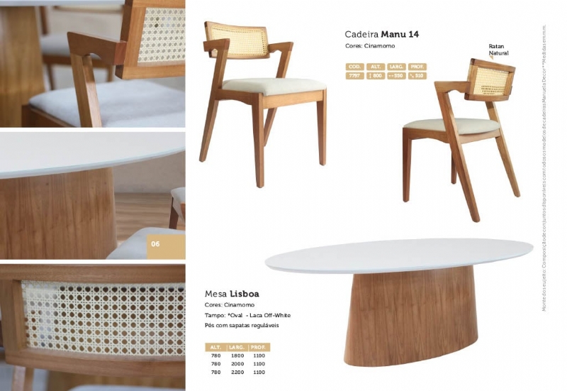 Mesa de Jantar Lisboa Com Seis Cadeiras Manu 14